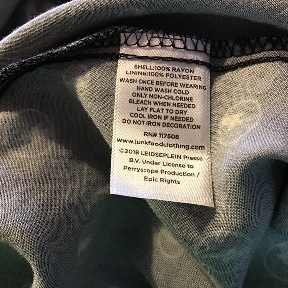 Junk Food AC/DC Black Printed Spaghetti Strap Skater Style Dress - Picture 6 of 6